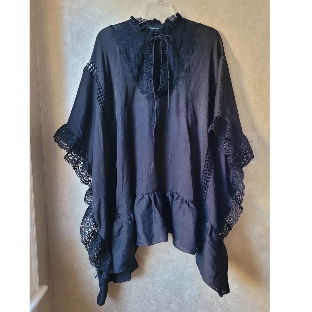 CYNTHIA ROWLEY LACE TRIM KAFTAN DRESS - Picture 4 of 9